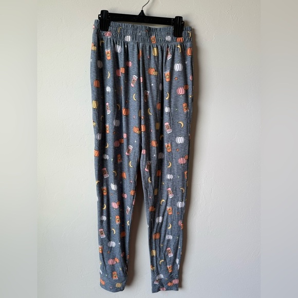 Woman’s Pumpkin Print Pajama Pants - Gray and Orange - Picture 4 of 4